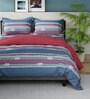 4 Pcs Bradford Ornamental Red & Blue 100% Cotton King Double Bedding Set